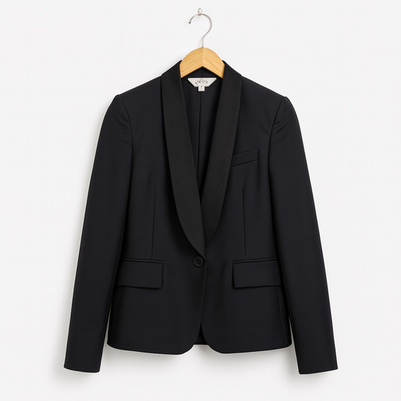 Stella McCartney Wool Shawl Blazer Jacket Black Tailored Size IT 40 / US 4 - Picture 1 of 13